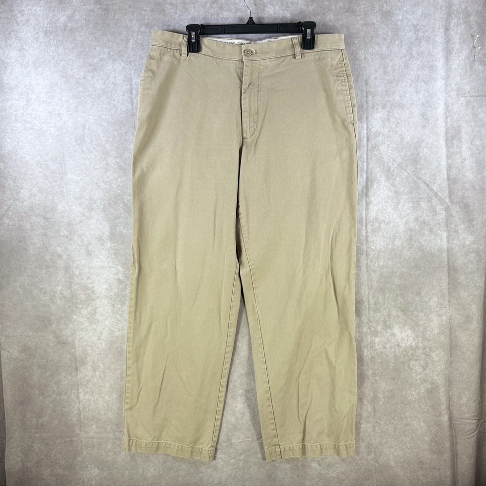 Chaps True American Chino Twill Pant Men‎ 36x32 Tan Flat Front Straight Casual